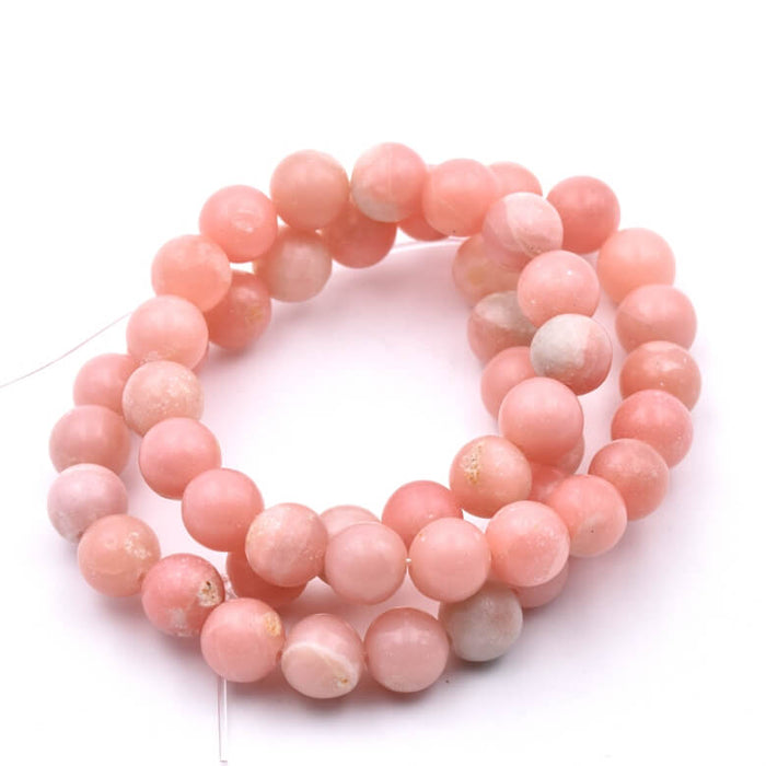 Natürliche rosa Opalperlen – 8 mm – Loch: 1 mm (1 Strang – 37 cm)