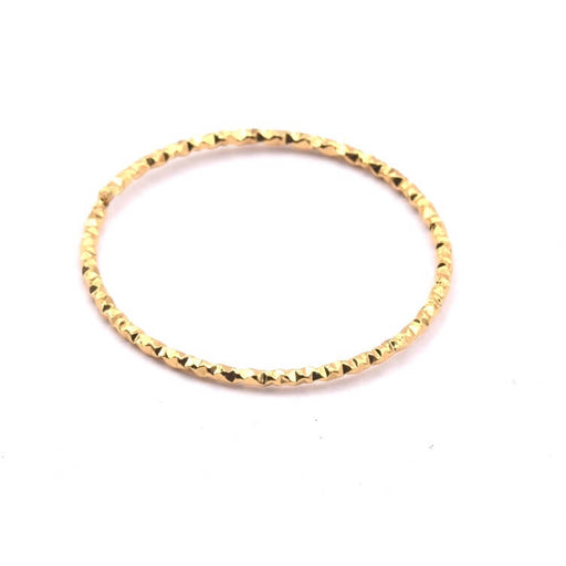 Kaufen Sie Perlen in Deutschland Verbindungsring gerippt goldener Edelstahl 25x1mm (1)