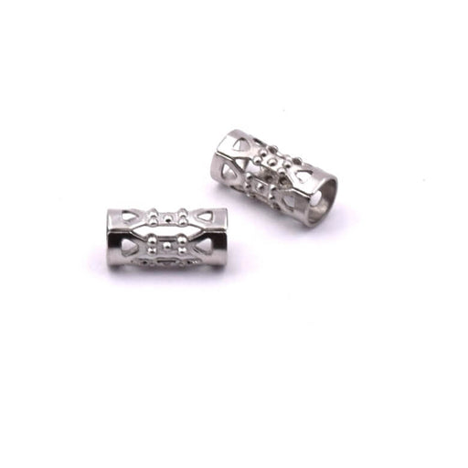 Kaufen Sie Perlen in Deutschland Ethnische durchbrochene Stahlrohrperle 8x4mm - Loch: 2.5mm (2)