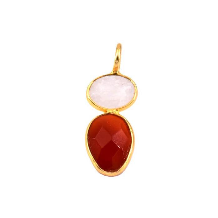 Karneol- und Mondstein-Anhänger 16 x 8 mm (1)