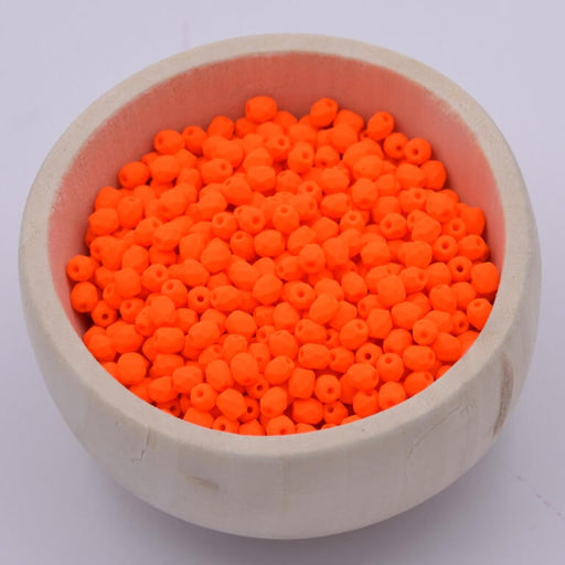 Kaufen Sie Perlen in Deutschland Glasschliffperlen Neon Orange 3mm (50)