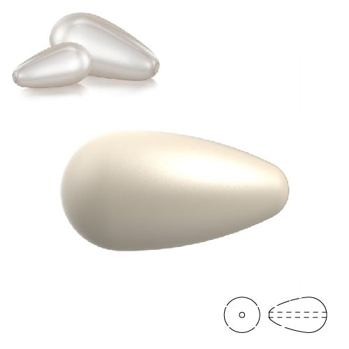 Pearshape Preciosa Creme Birnenperlen 15x8mm (3)