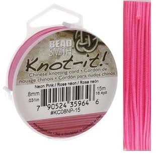 Geflochtene Nylonschnur – 0.8 mm – Rosa – 15 m Spule (1)