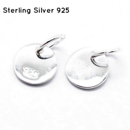 Kaufen Sie Perlen in Deutschland Flache 10-mm-Medaille mit 4-mm-Ring aus Sterlingsilber (1)