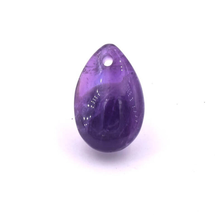 Tropfenanhänger Amethyst - 17x13x3-5mm - Loch: 1mm (1)