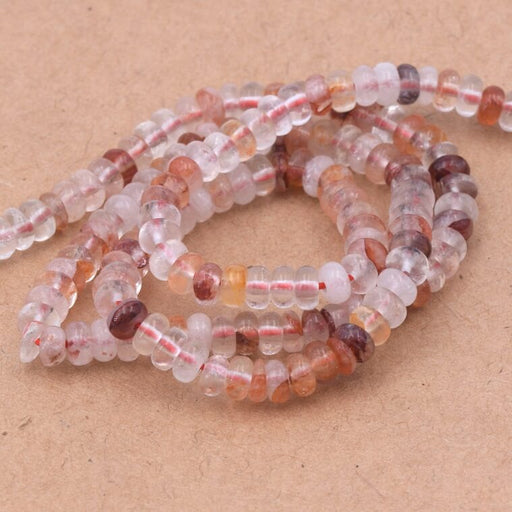 Kaufen Sie Perlen in Deutschland Eisenhaltige Quarz-Rondelle-Perlen, 4 x 2 mm – Loch: 0,8 mm (1 Strang – 38 cm)