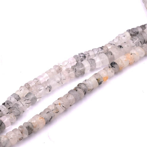 Kaufen Sie Perlen in Deutschland Heishi Perle Rutilquarz Rondelle 5-6x2-4mm (1 Strang-32cm)
