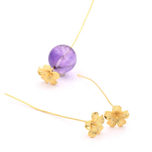 Kaufen Sie Perlen in Deutschland Nietstifte Hibiskusblüte Goldenes Messing - 48 mm (2)