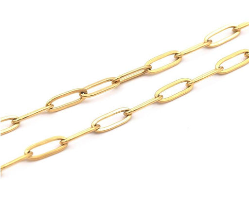 Kaufen Sie Perlen in Deutschland goldene Stahlkette 12x4mm (50cm)