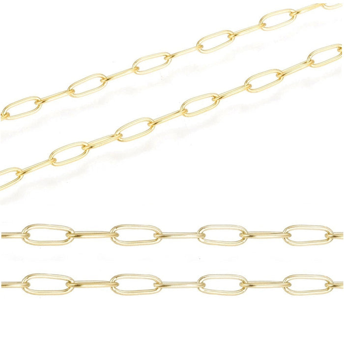 Kette dünn Mesh Büroklammer Gold Edelstahl 5x2mm (50cm)