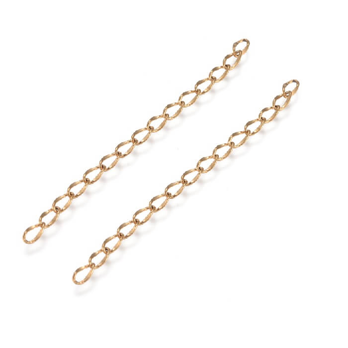 Verlängerungsketten Gold Edelstahl Flach - 50x3mm (2)