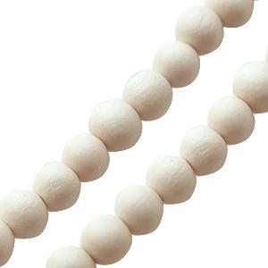 Kaufen Sie Perlen in Deutschland Perlenstrang rund aus weissholz 8mm (1)