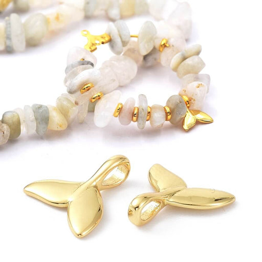 Kaufen Sie Perlen in Deutschland Charm Whale Tail Qualität Vergoldet, 10x10mm (1)