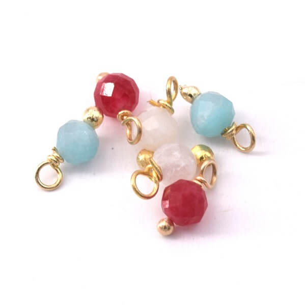 Tiny Charms Charm Mix facettierte Edelsteine 3,25 mm (6)