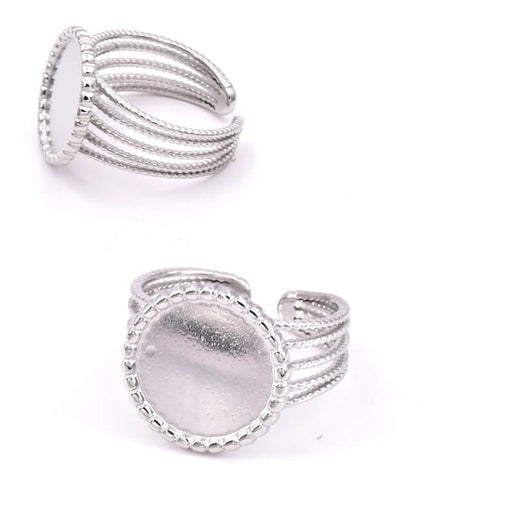 Kaufen Sie Perlen in Deutschland Ring Edelstahl verstellbar für Cabochon 12mm (1)