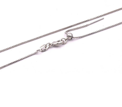 Kaufen Sie Perlen in Deutschland Halskettenkette Fein Quadrat 1mm Platiniert 44cm (1)