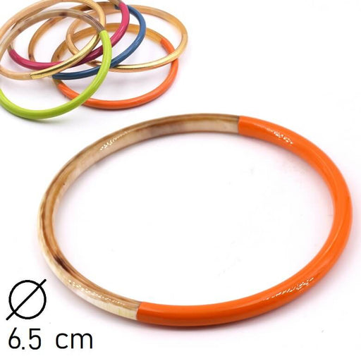 Kaufen Sie Perlen in Deutschland Armreif aus Horn, lackiert in Tangelo-Orange - 65 mm - Dicke: 3 mm (1)