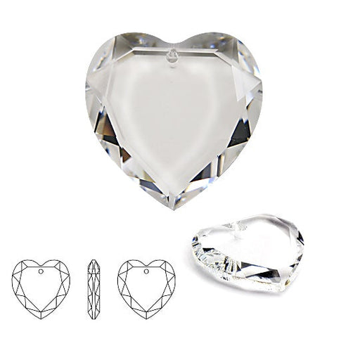 Kaufen Sie Perlen in Deutschland Herzanhänger 6225 Flaches Herz Kristall - 28mm (1)