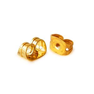 Kaufen Sie Perlen in Deutschland Ohrstecker-Verschlüsse Goldfarben 6x4.5mm (10)