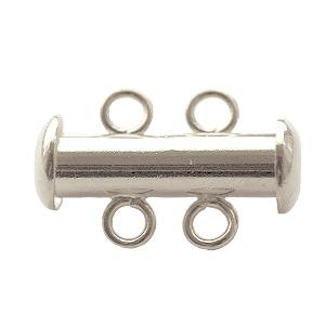 Schiebeverschluss für 2 Stränge Silberfarben 16.5x10mm (1)