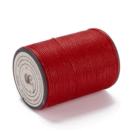 Brasilianische gewachste Polyesterkordel. gedreht. Rot. 0.8 mm. 50-m-Spule (1)