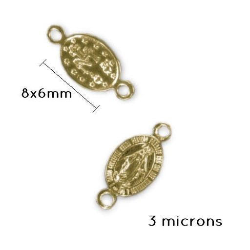Kaufen Sie Perlen in Deutschland Winziger Steckverbinder oval jungfräulich vergoldet 3 Mikron 8x6mm (1)