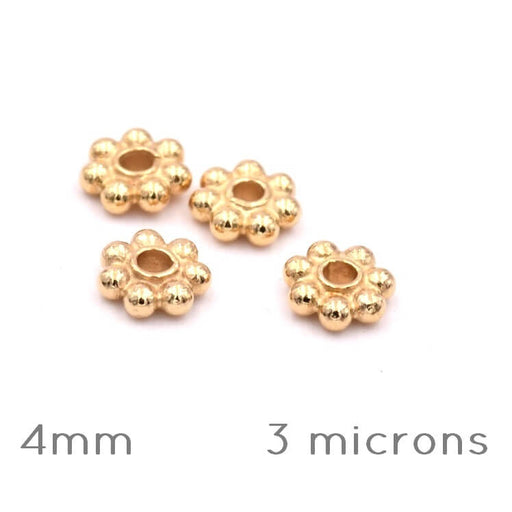 Kaufen Sie Perlen in Deutschland Heishi Rondelle Beads Perlen Blume Vergoldet 3 Mikron 4mm (4)