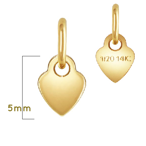 Flacher Herzanhänger mit Ring - Gold gefüllt - 5mm (1)