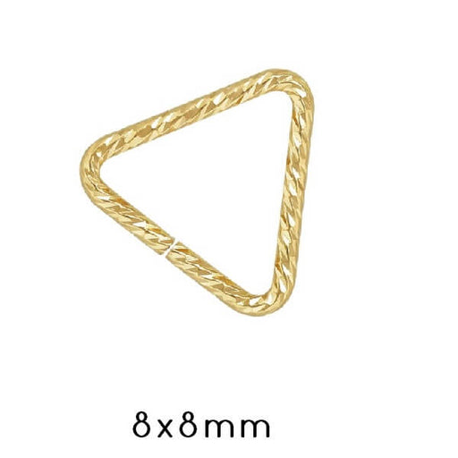 Kaufen Sie Perlen in Deutschland Dreieck Anhänger Klemmschlaufe Gestreift Gold Filled 8x8mm (1)