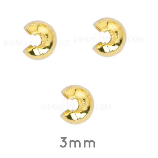 Crimpabdeckungen vorgeöffnete Perle Gold 3mm Qualität (10)