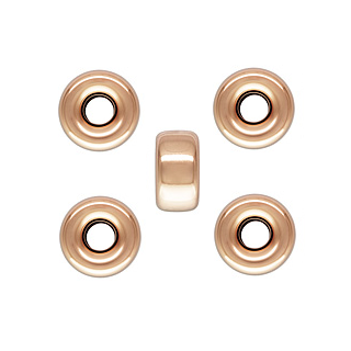 Kaufen Sie Perlen in Deutschland Heishi Rondelle Perlen Rose Gold gefüllt - 4x2.1 mm Loch: 1.2 mm (5)