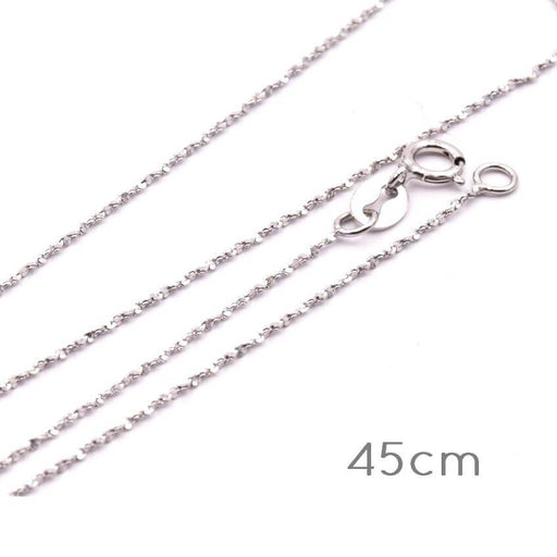 Kaufen Sie Perlen in Deutschland Extra Feine Riffelkette Silber 925 Platin Mit Verschluss 45cm - 0.8mm (1)
