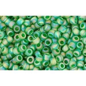 cc167bf - Toho rocailles perlen 11/0 transparent rainbow frosted green grass (10g)