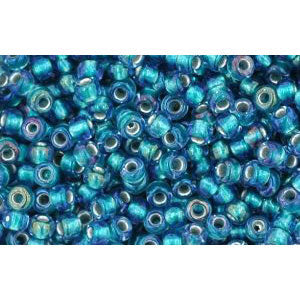 Kaufen Sie Perlen in Deutschland cc274 - Toho rocailles perlen 11/0 rainbow crystal/green teal lined (10g)