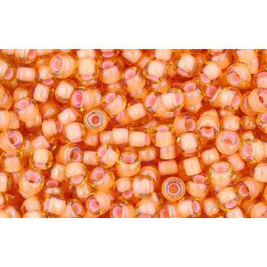 cc301 - Toho rocailles perlen 11/0 light topaz/peach lined (10g)