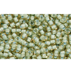 cc952 - Toho rocailles perlen 11/0 rainbow topaz/sea foam lined (10g)