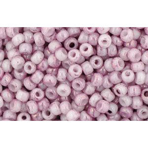 Kaufen Sie Perlen in Deutschland cc1200 - Toho rocailles perlen 11/0 marbled opaque white/pink (10g)