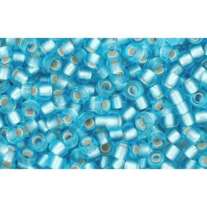 cc23f - Toho rocailles perlen 11/0 silver lined frosted aquamarine (10g)