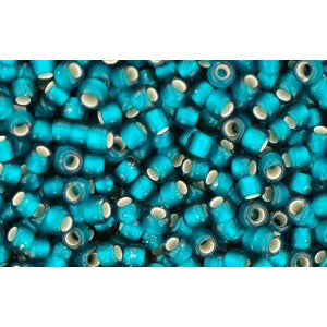 cc27bdf - Toho rocailles perlen 11/0 silver lined frosted teal (10g)