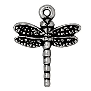 Libelle charm antik versilbert 20mm (1)