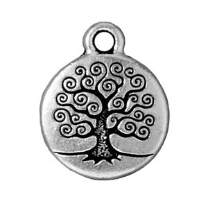 Baum des lebens charm antik versilbert 18mm (1)