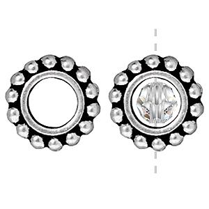 Kaufen Sie Perlen in Deutschland Rahmen rund 11mm antik versilbert fuer 6mm perlen (1)
