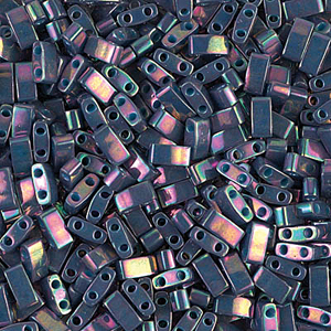 ccTLH1898 - Miyuki HALF Tila-Perlen Purple Gray Rainbow Luster - 5x2.5mm (35 beads)