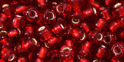 cc25c - Toho rocailles perlen 6/0 silver-lined ruby (10g)