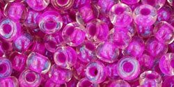 cc790 - toho rocailles perlen 6/0 crystal/ opaque fuchsia lined (10g)