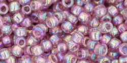 cc166 - Toho rocailles perlen 8/0 transparent rainbow light amethyst (10g)