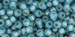 cc2102 - toho rocailles perlen 8/0 silver lined milky montana blue (10g)