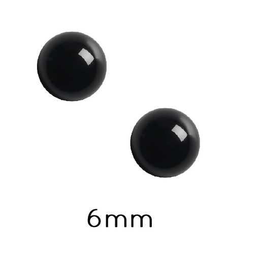 Kaufen Sie Perlen in Deutschland Runder Cabochon aus schwarzem Achat 6mm (2)