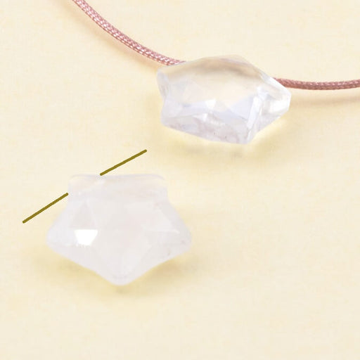 Kaufen Sie Perlen in Deutschland Sternanhänger Quarzkristall facettiert 14 mm - Loch: 0,7 mm (1)