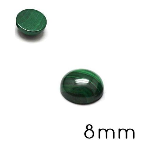 Kaufen Sie Perlen in Deutschland Cabochon Flacher runder natürlicher Malachit 8mm (1)
